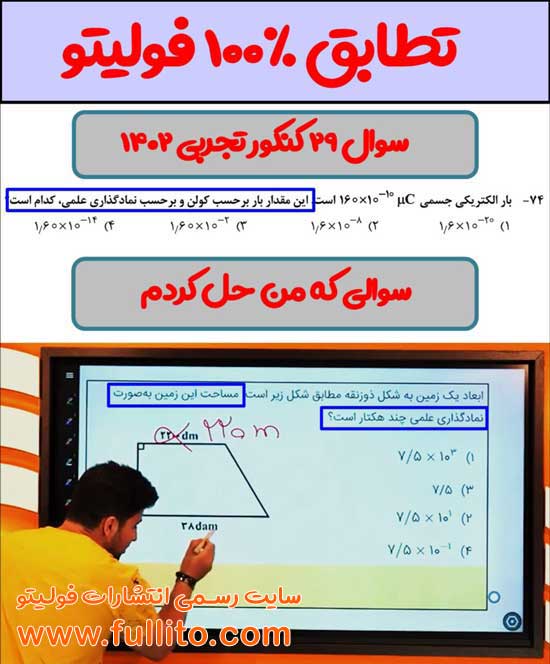 تطابق فیزیک فولیتو میلاد ملاکیان 1402