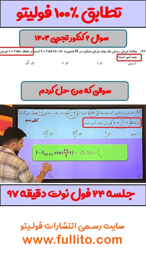 تطابق فیزیک فولیتو میلاد ملاکیان 1403