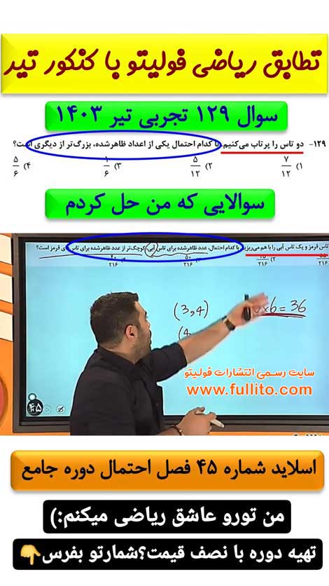 تطابق ریاضی فولیتو بهنام سرهنگی 1403