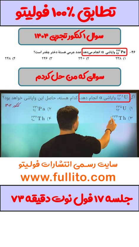 تطابق فیزیک فولیتو میلاد ملاکیان 1404