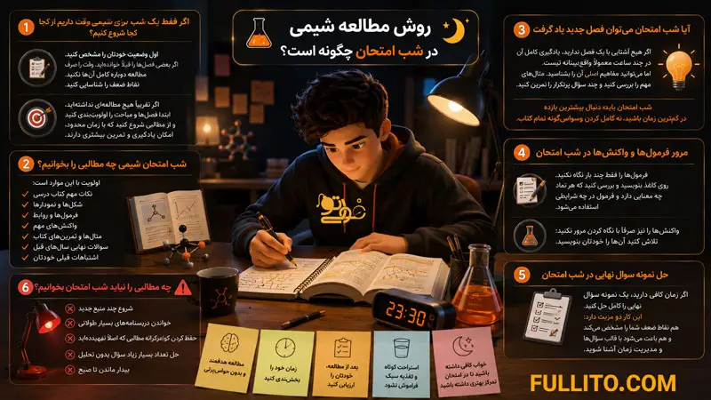 روش مطالعه شیمی شب امتحان