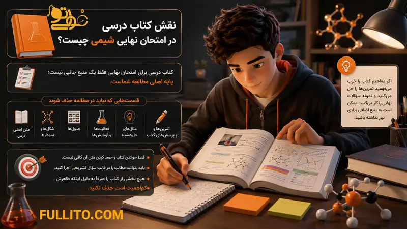 نقش کتاب درسی برای امتحان نهایی شیمی
